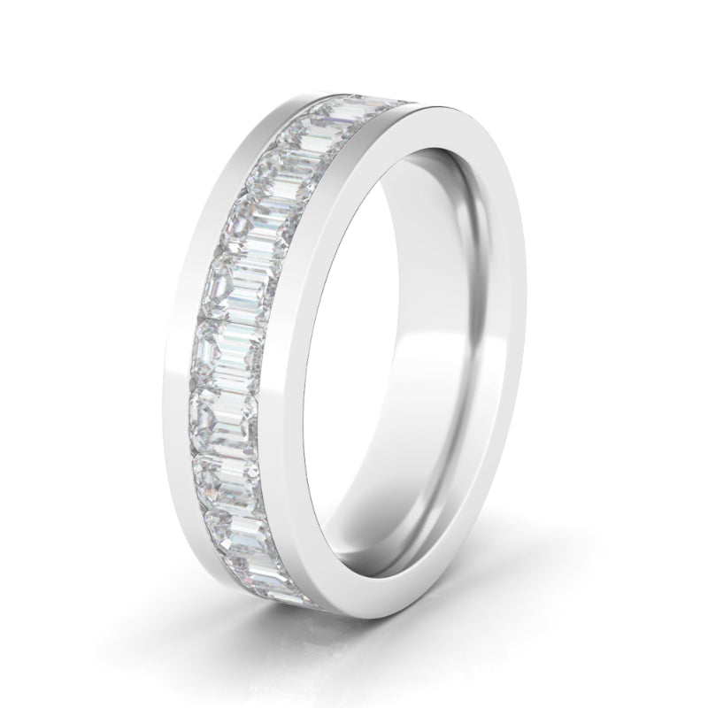 1.00ct Baguette Cut and Round Brilliant Cut Diamond Eternity Band in P –  Mark Broumand